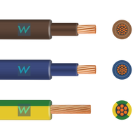 2m Flexi Meter Tails Pack 19-Strand 25mm Brown/Brown & Blue/Blue 6181YF & 16mm Green/Yellow 6491X - 2m