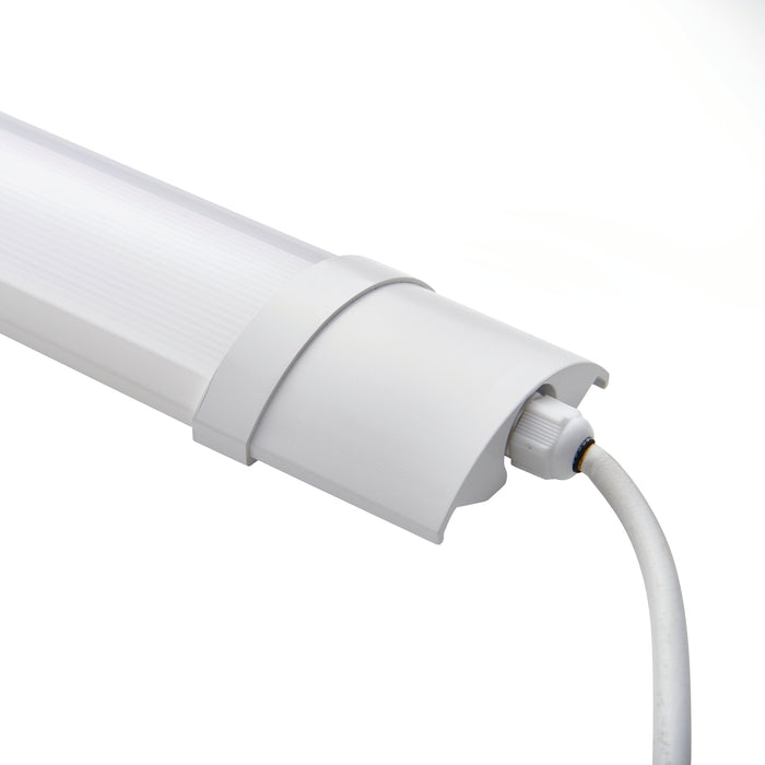 Saxby 73536 Reeve 2 5FT IP65 40W Opal & gloss white pc 40W LED module (SMD 2835) Daylight White - westbasedirect.com