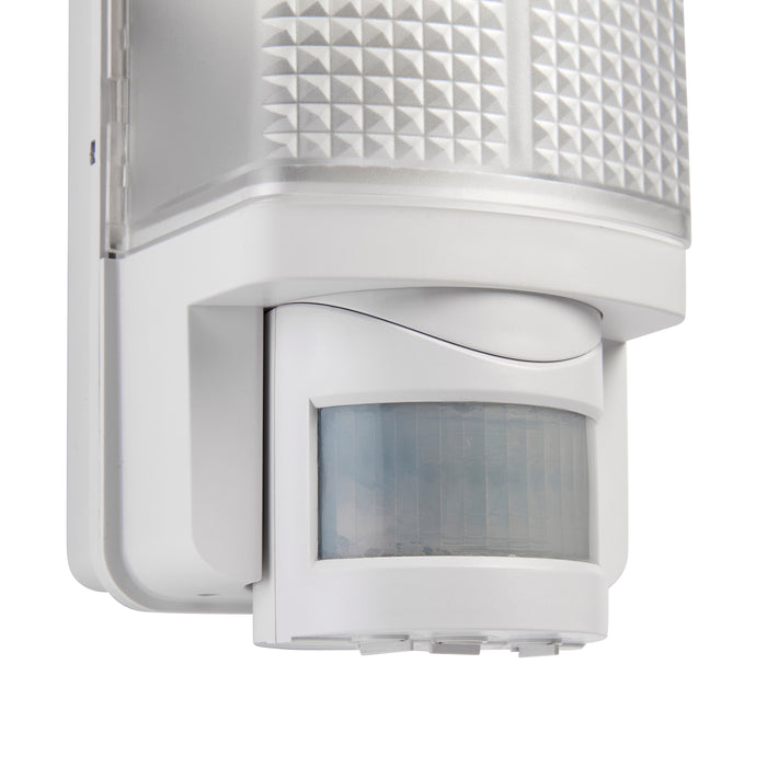 Saxby 73717 Motion LED PIR 1lt wall IP44 6W Frosted & gloss white pc 6W LED module (SMD 2835) CCT - westbasedirect.com