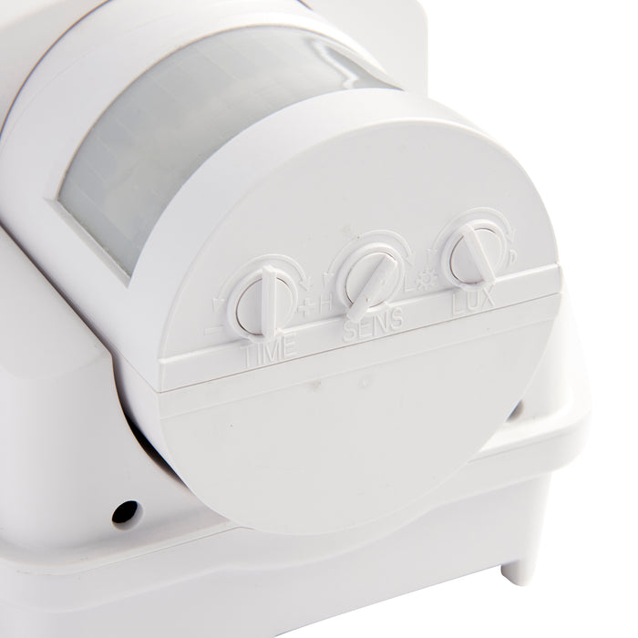 Saxby 73717 Motion LED PIR 1lt wall IP44 6W Frosted & gloss white pc 6W LED module (SMD 2835) CCT - westbasedirect.com