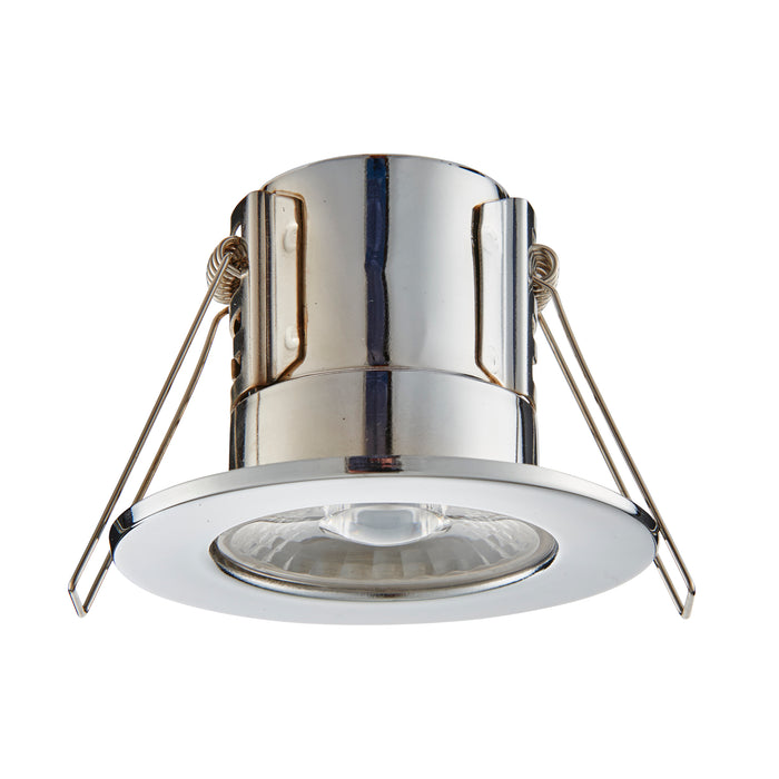 Saxby 74031 ShieldECO 500 IP65 5W Chrome effect plate & clear acrylic 5W LED module (SMD 2835) Warm White - westbasedirect.com