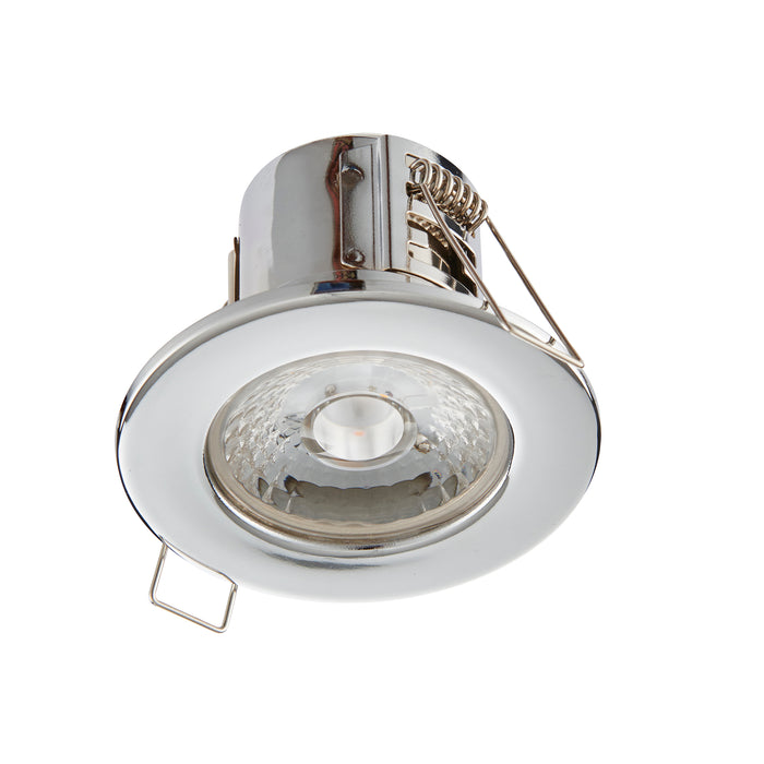 Saxby 74031 ShieldECO 500 IP65 5W Chrome effect plate & clear acrylic 5W LED module (SMD 2835) Warm White - westbasedirect.com