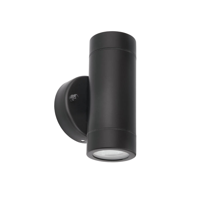 Saxby 75432 Palin 2lt wall IP44 7W Matt black paint & clear glass 2 x 7W LED GU10 (Required) - westbasedirect.com