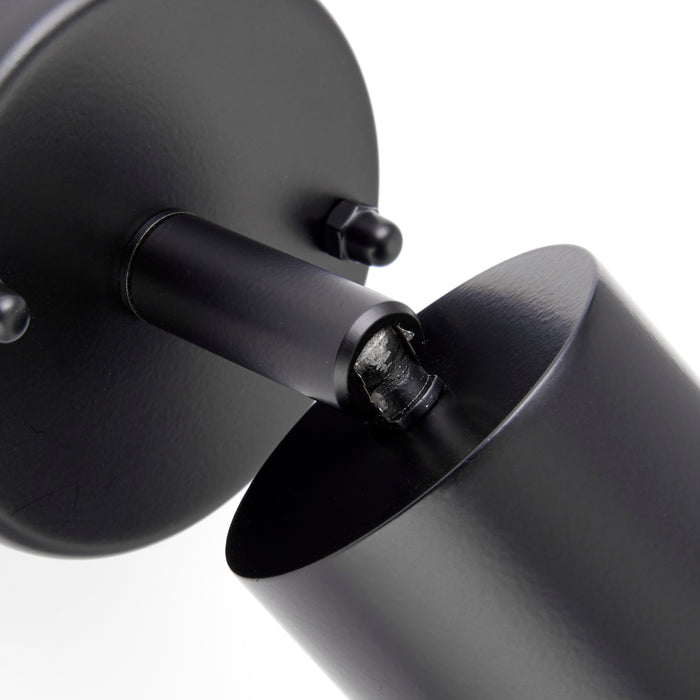 Saxby 75436 Palin 1lt spot wall IP44 7W Matt black paint & clear glass 7W LED GU10 (Required) - westbasedirect.com