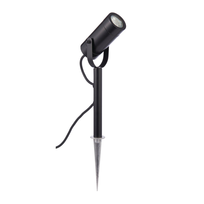 Saxby 75438 Palin 310mm Spike IP44 7W Matt black paint & clear glass 7W LED GU10 (Required) - westbasedirect.com