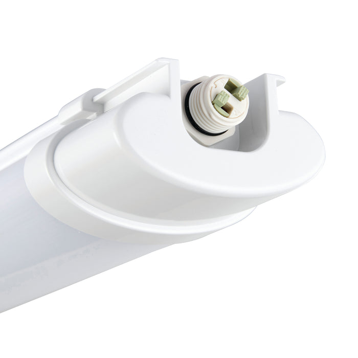 Saxby 75532 Reeve Connect 4ft IP65 36W Opal & gloss white pc 36W LED module (SMD 2835) Daylight White - westbasedirect.com