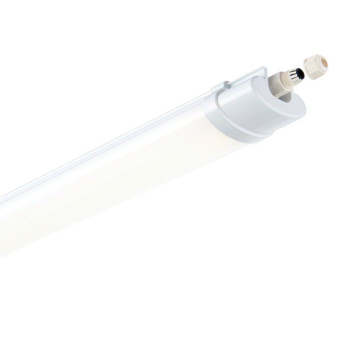 Saxby 75532 Reeve Connect 4ft IP65 36W Opal & gloss white pc 36W LED module (SMD 2835) Daylight White - westbasedirect.com