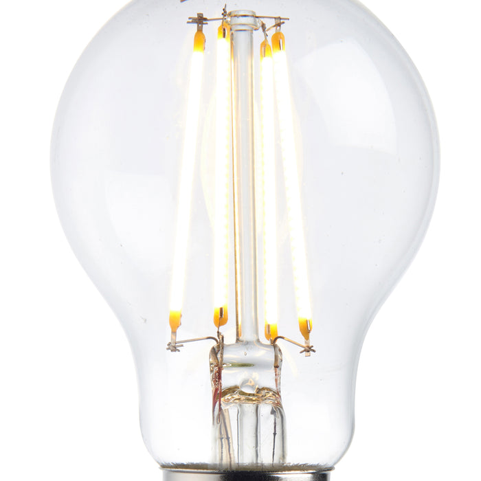 Saxby 76799 E27 LED filament GLS dimmable 8W Clear glass & bright nickel plate 8W LED E27 Warm White - westbasedirect.com