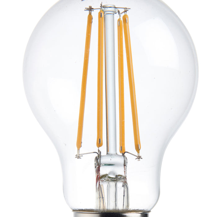 Saxby 76799 E27 LED filament GLS dimmable 8W Clear glass & bright nickel plate 8W LED E27 Warm White - westbasedirect.com