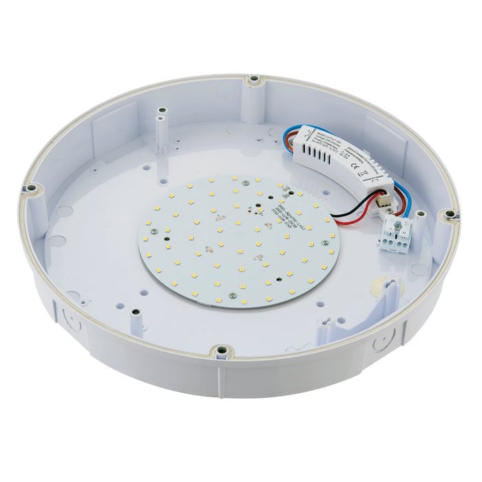 Saxby 77892 Forca IP65 12W Gloss white & opal pc 12W LED module (SMD 2835) Cool White - westbasedirect.com