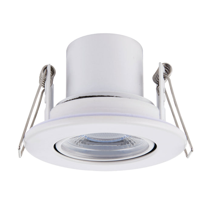 Saxby 78520 ShieldECO 800 Tilt 8.5W Matt white paint & clear acrylic 8.5W LED module (SMD 2835) Warm White - westbasedirect.com