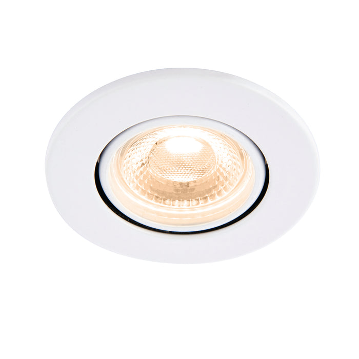 Saxby 78520 ShieldECO 800 Tilt 8.5W Matt white paint & clear acrylic 8.5W LED module (SMD 2835) Warm White - westbasedirect.com