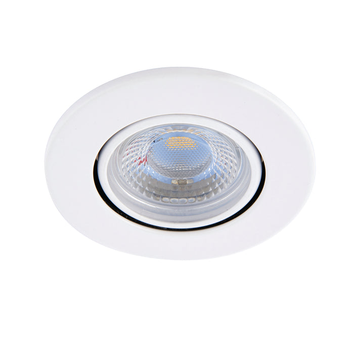Saxby 78520 ShieldECO 800 Tilt 8.5W Matt white paint & clear acrylic 8.5W LED module (SMD 2835) Warm White - westbasedirect.com