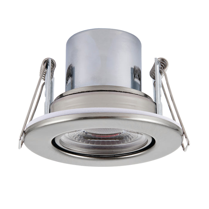 Saxby 78522 ShieldECO 800 Tilt 8.5W Satin nickel effect plate & clear acrylic 8.5W LED module (SMD 2835) Warm White - westbasedirect.com