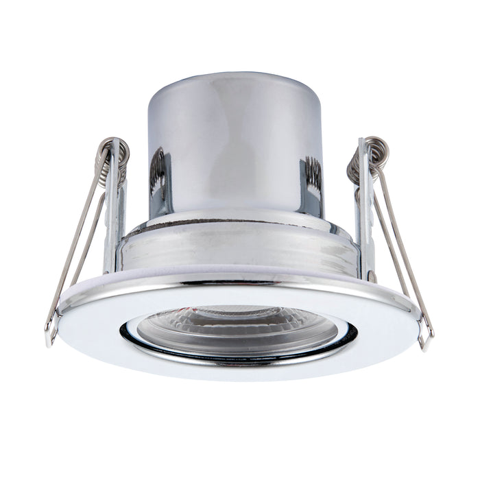 Saxby 78525 ShieldECO 800 Tilt 8.5W Chrome effect plate & clear acrylic 8.5W LED module (SMD 2835) Cool White - westbasedirect.com