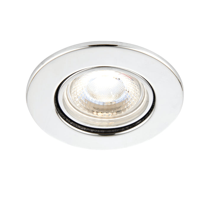 Saxby 78525 ShieldECO 800 Tilt 8.5W Chrome effect plate & clear acrylic 8.5W LED module (SMD 2835) Cool White - westbasedirect.com