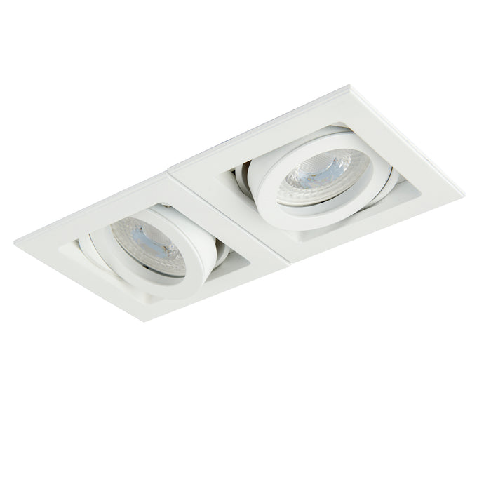 Saxby 78531 Xeno twin 50W Matt white paint 2 x 50W GU10 reflector (Required) - westbasedirect.com