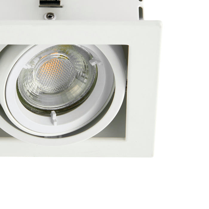 Saxby 78533 Garrix white Single 10W Matt white 10W LED GU10 Cool White (Required) - westbasedirect.com