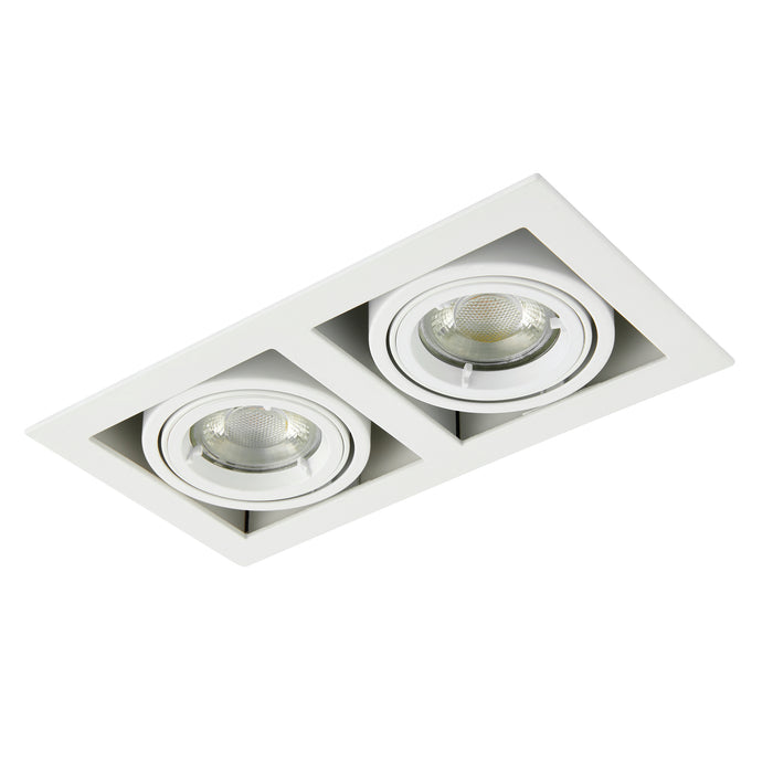 Saxby 78534 Garrix white Twin 10W Matt white 2 x 10W LED GU10 Cool White (Required) - westbasedirect.com