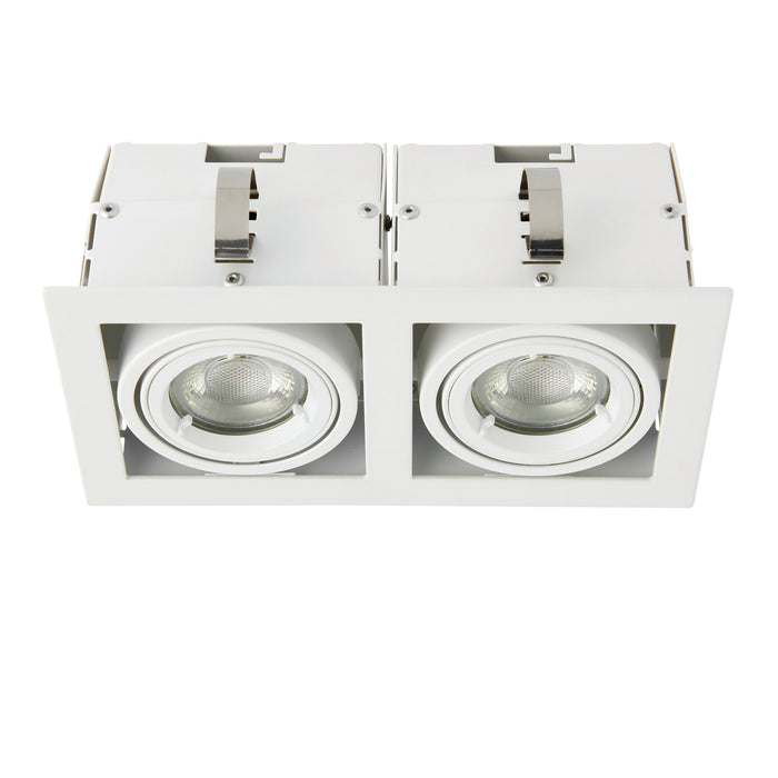 Saxby 78534 Garrix white Twin 10W Matt white 2 x 10W LED GU10 Cool White (Required) - westbasedirect.com
