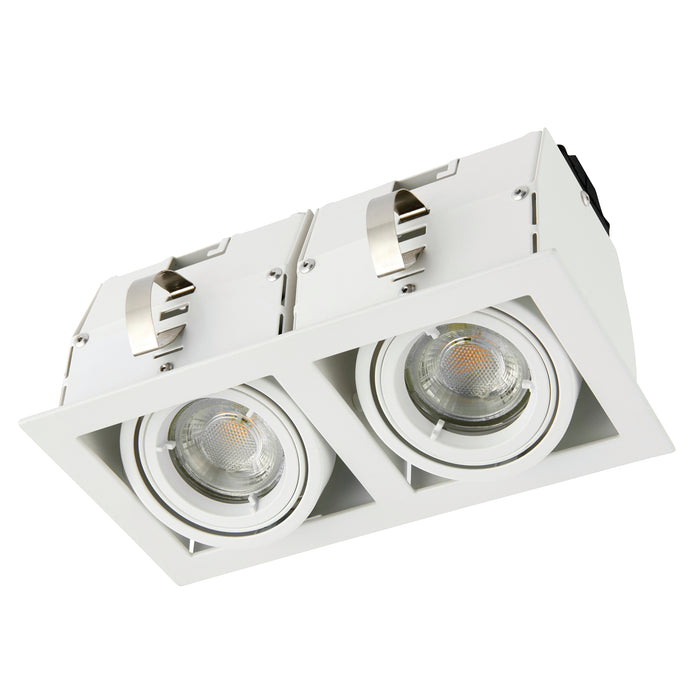 Saxby 78534 Garrix white Twin 10W Matt white 2 x 10W LED GU10 Cool White (Required) - westbasedirect.com