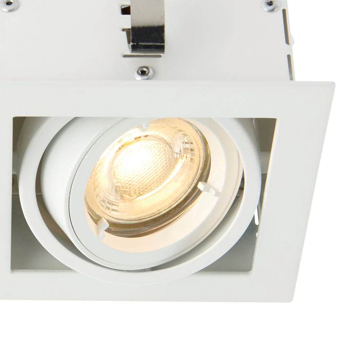 Saxby 78534 Garrix white Twin 10W Matt white 2 x 10W LED GU10 Cool White (Required) - westbasedirect.com