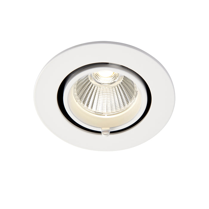 Saxby 78537 Axial round 9W Matt white paint & clear pc 9W LED module (COB) Cool White - westbasedirect.com
