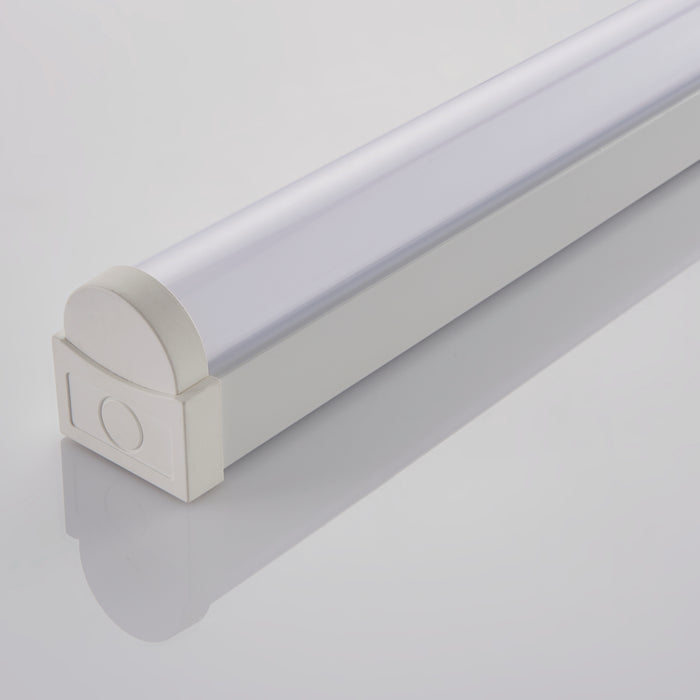 Saxby 78555 Rular 5ft standard 41W Opal pc & gloss white paint 41W LED module (SMD 2835) Cool White - westbasedirect.com