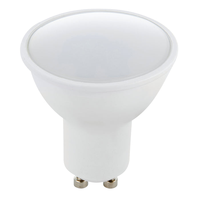 Saxby 78857 GU10 LED SMD beam angle 120 degrees 5W Matt white plastic & frosted pc 5W LED GU10 Cool White - westbasedirect.com