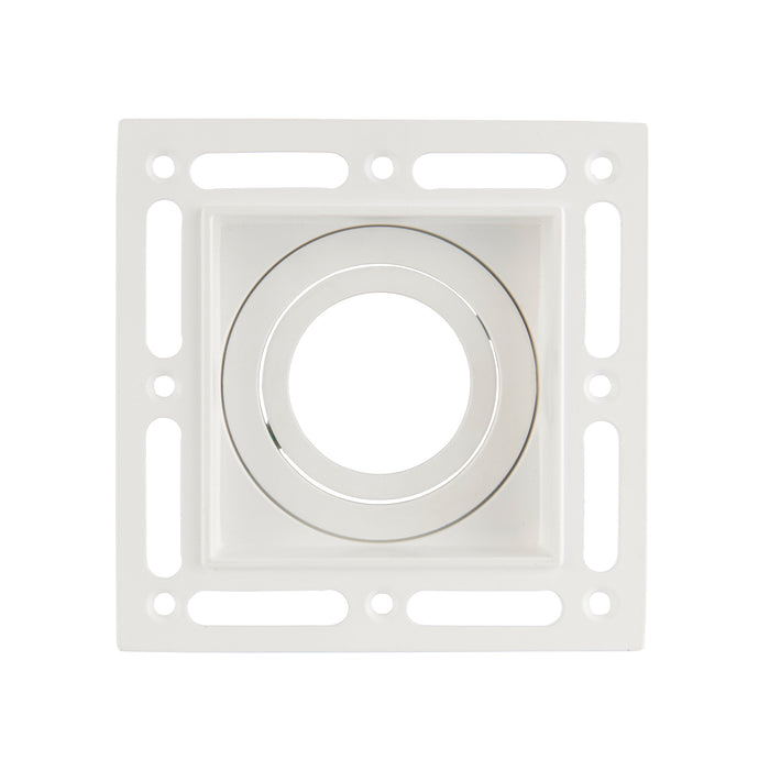 Saxby 78955 Trimless Downlight square 50W Matt white paint 50W GU10 reflector (Required) - westbasedirect.com