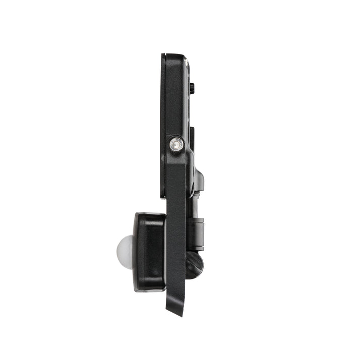 Saxby 78963 Surge PIR IP44 10W Matt black paint & clear glass 10W LED module (SMD 2835) Cool White - westbasedirect.com