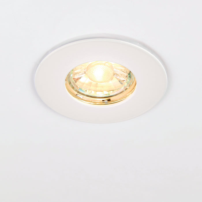 Saxby 79978 Speculo round IP65 7W Matt white paint & clear glass 7W LED E27 (Required) - westbasedirect.com