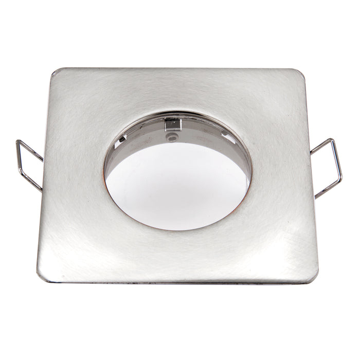 Saxby 80245 Speculo square IP65 50W Brushed chrome effect plate & clear glass 50W GU10 reflector (Required) - westbasedirect.com