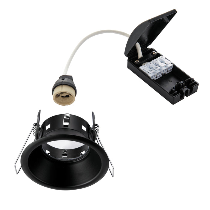 Saxby 80248 Speculo anti-glare IP65 50W Matt black paint & clear glass 50W GU10 reflector (Required) - westbasedirect.com