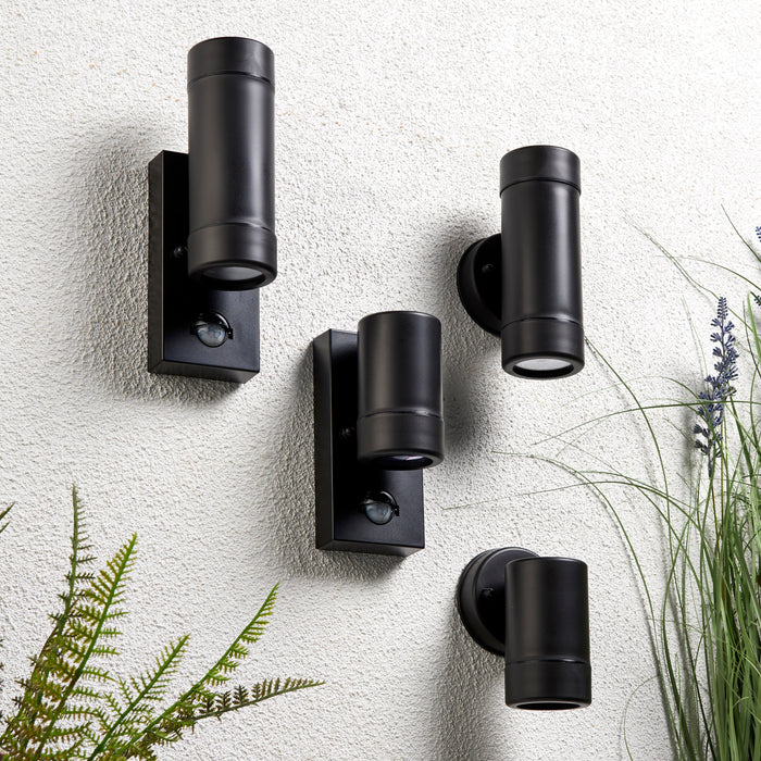 Saxby 81008 Icarus 1lt wall IP44 7W Black polypropylene & clear pc 7W LED GU10 (Required) - westbasedirect.com