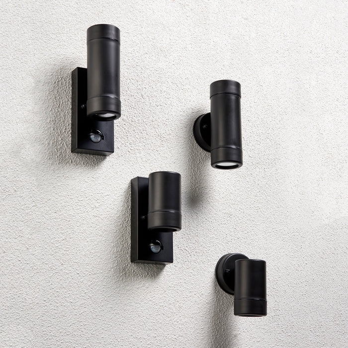 Saxby 81009 Icarus 2lt wall IP44 7W Black polypropylene & clear pc 2 x 7W LED GU10 (Required) - westbasedirect.com