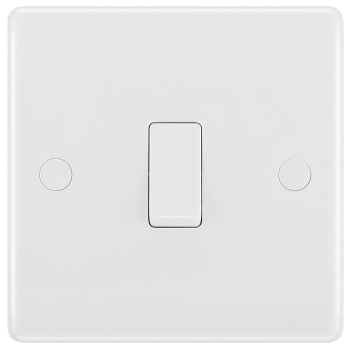 BG 811 White Round Edge One Way Single Light Switch 10A - westbasedirect.com