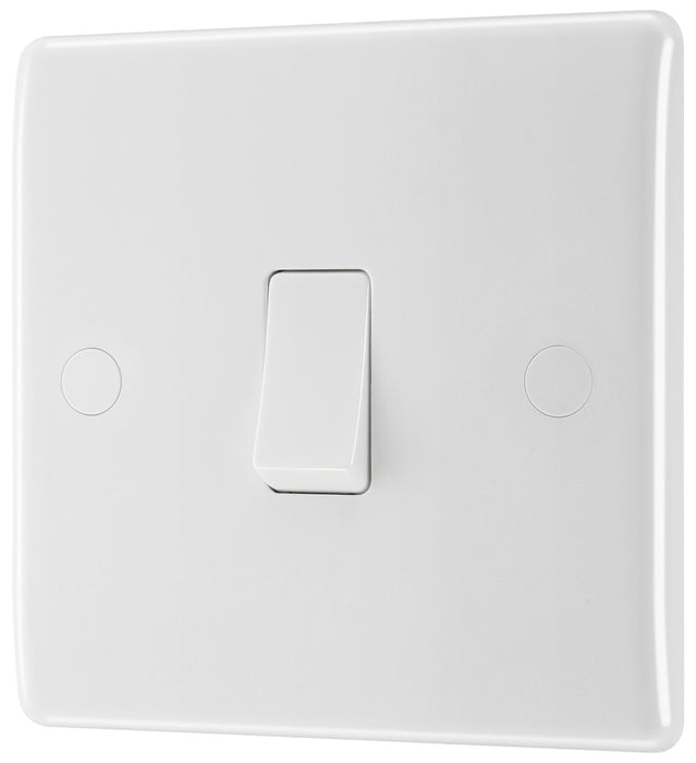 BG 812 White Round Edge Single Light Switch 10A - westbasedirect.com