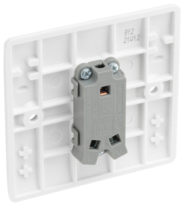 BG 812 White Round Edge Single Light Switch 10A - westbasedirect.com