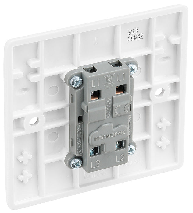 BG 813 White Round Edge Intermediate Light Switch 10A - westbasedirect.com