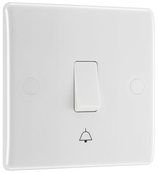 BG 814 White Round Ege Single Bell Push Switch 10A - westbasedirect.com