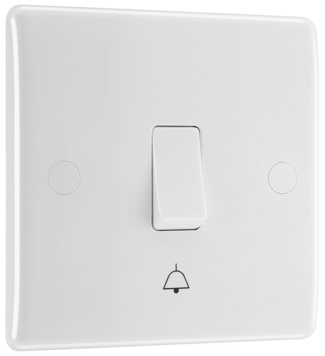 BG 814 White Round Ege Single Bell Push Switch 10A - westbasedirect.com