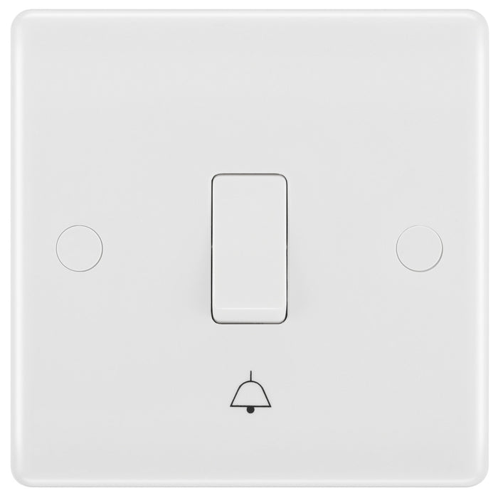 BG 814 White Round Ege Single Bell Push Switch 10A - westbasedirect.com