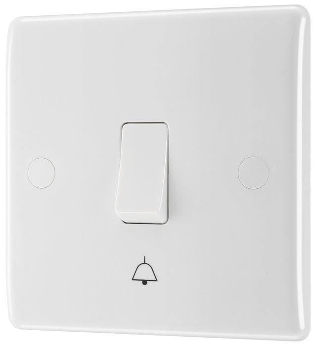 BG 814 White Round Ege Single Bell Push Switch 10A - westbasedirect.com