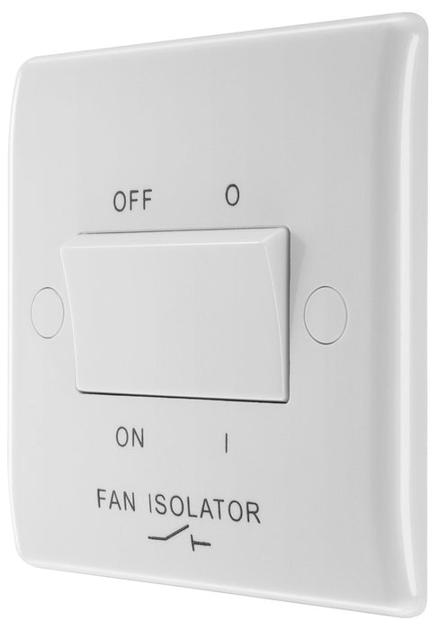 BG 815 White Round Edge Fan Isolator Switch TP 10A - westbasedirect.com