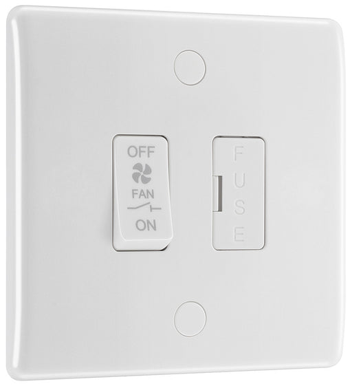 BG 815F White Round Edge Triple Pole Fused Fan Isolator Switch 10A - westbasedirect.com