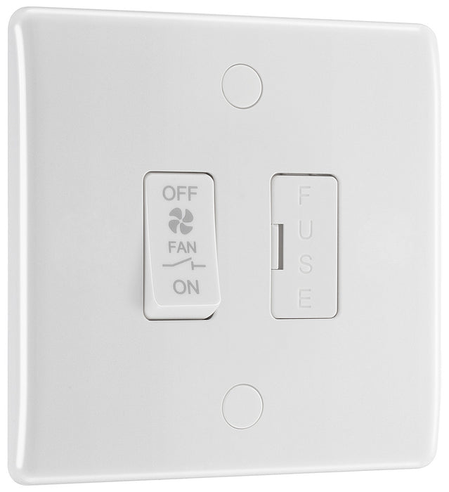 BG 815F White Round Edge Triple Pole Fused Fan Isolator Switch 10A - westbasedirect.com