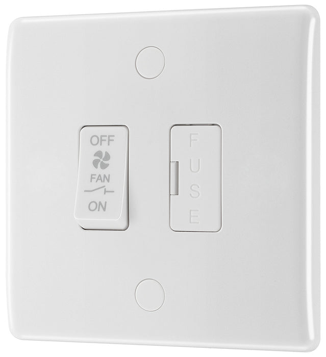 BG 815F White Round Edge Triple Pole Fused Fan Isolator Switch 10A - westbasedirect.com