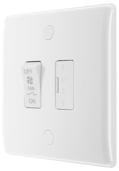 BG 815F White Round Edge Triple Pole Fused Fan Isolator Switch 10A - westbasedirect.com