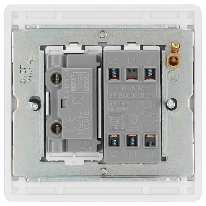 BG 815F White Round Edge Triple Pole Fused Fan Isolator Switch 10A - westbasedirect.com